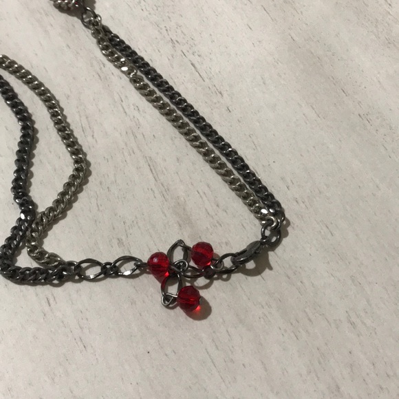 Ruby color crystal necklace - Picture 2 of 2